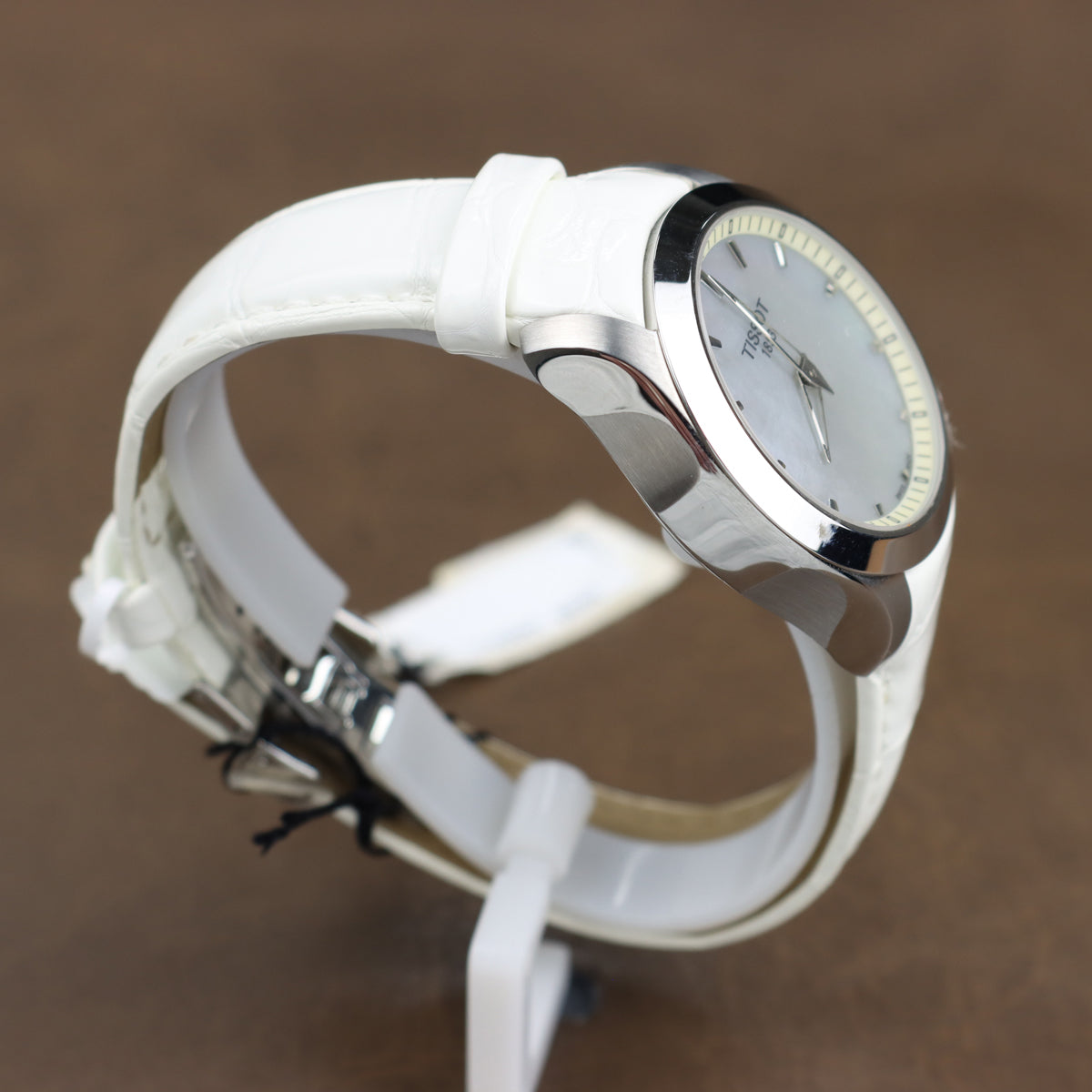 Tissot Couturier Grande Mother of Pearl Dial White Leather woman Watch T035.246.16.111.00