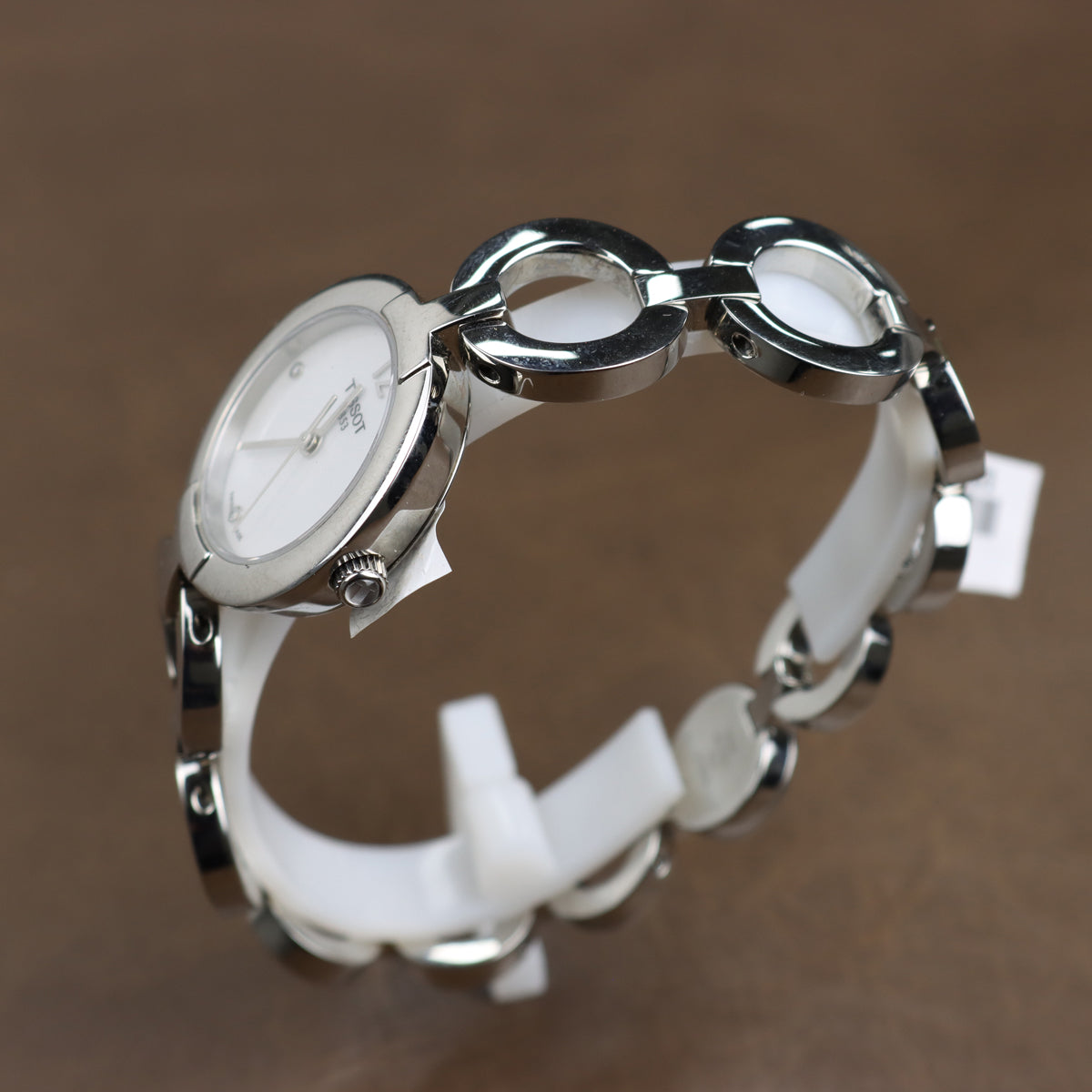 Tissot White Mother of Pearl Diamond Dial woman Watch T084.210.11.116. WatchDeals