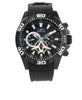 Aviator Multi-Function Black Carbon Fiber Dial Black Polyurethane Men's Watch 21741