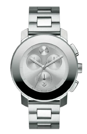PRE-OWNED MOVADO BOLD SILVER CHRONOGRAPH WOMEN'S