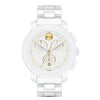 Movado Bold Chronograph White Ceramic Ladies Watch 3600187.
