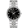 Bulova Crystal Accent Watch with Black Dial : 96K110