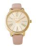 Michael Kors Women's Hartman Gold-tone Blush Leather Strap Watch MK2558