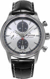 Alpina Alpiner Chronograph Automatic Silver Dial Black Leather men Watch - AL-860S5AQ6 (Copy)