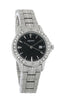 Seiko woman Seiko Stainless Steel Swarovski® Crystal Black Dial Watch SUR839