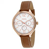 Fossil Rose Gold Tone Brown Leather Women Watch BQ3118