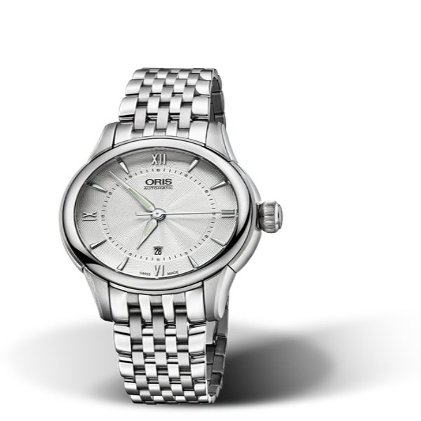 Oris Artelier Date, Romen numeral, Silver dial, 31mm, MB