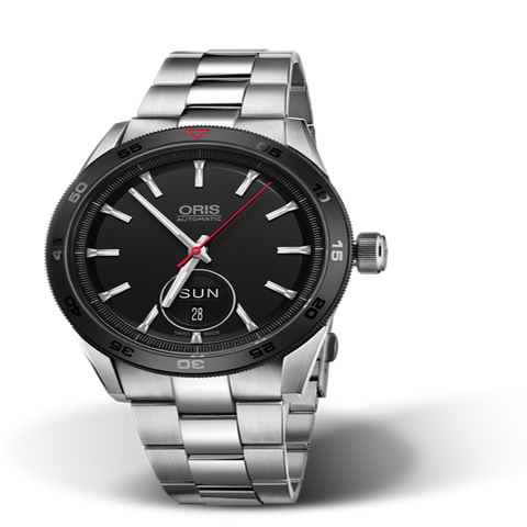 Oris Artix GT Day Date, ceramic top ring, black dial