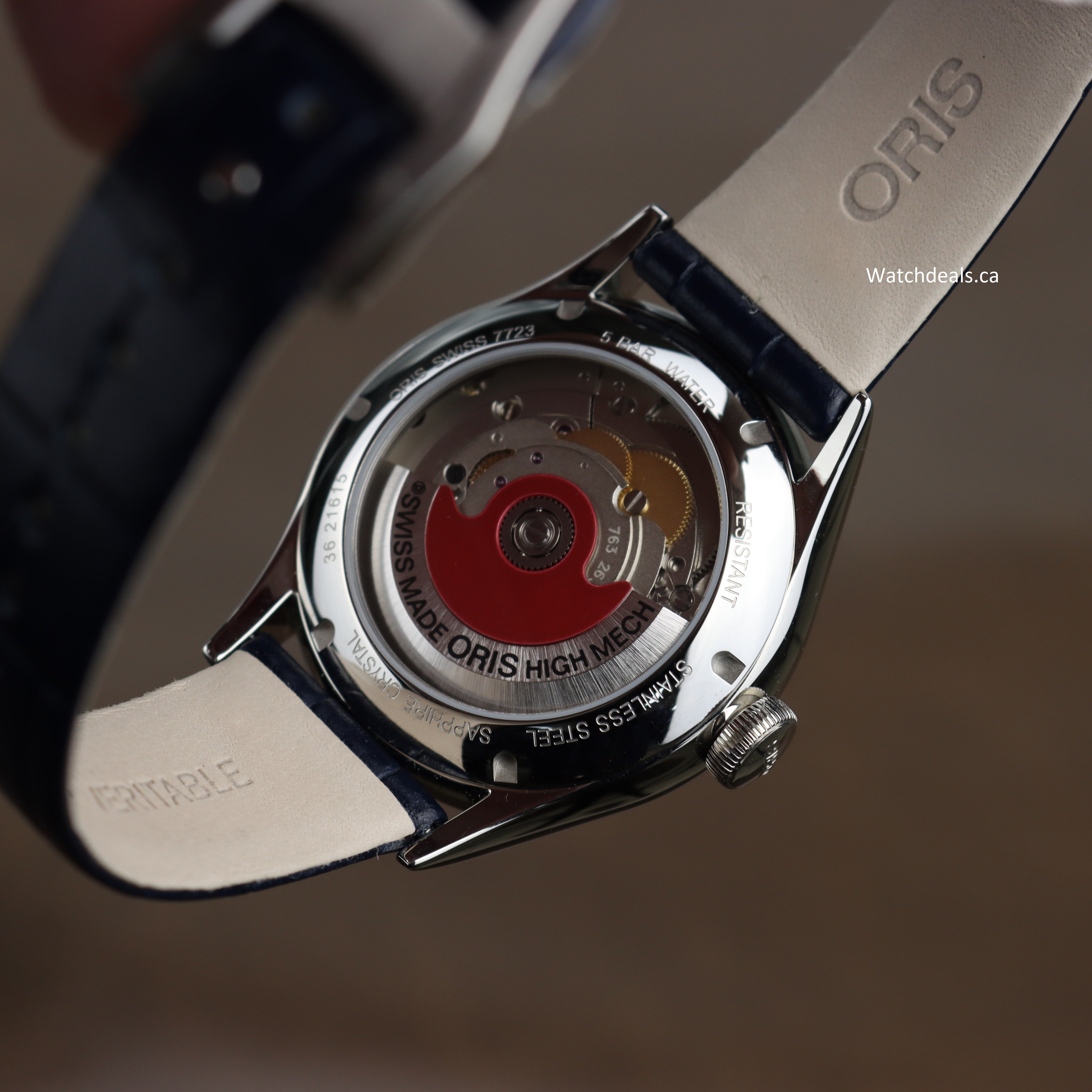 Oris Artelier Grande Lune, Date, 36mm, Silver Dial Leatherstrap blue - 01 763 7723 4051-07 5 18 66FC