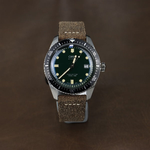 Oris Diver 65, 42mm, Green Dial, Brown LS - 01 733 7720 4057-07 5 21 02