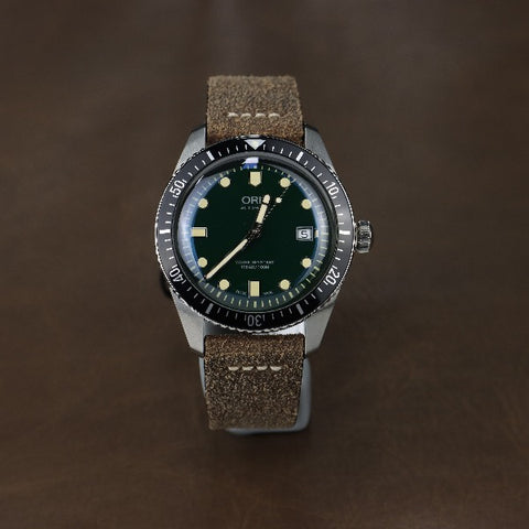 Oris Diver 65, 42mm, Green Dial, Brown LS - 01 733 7720 4057-07 5 21 02