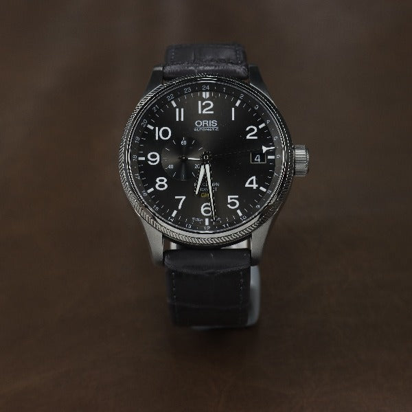 Oris ProPilot GMT Sm Sec, 45mm, Anthracite Dial, Grey LS - 01 748 7710 4063-07 5 22 06FC