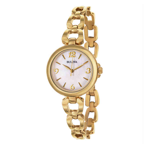 Bulova woman Mother of Pearl Dial Gold Tone Steel Watch