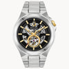 Bulova men Classic Maquina Automatic Watch with Black Skeleton Dial - 98A224
