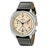 Bulova men Chronograph Black Leather Beige Dial Watch - 96B231