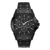 Bulova men Classic Black IP Watch - 98C121