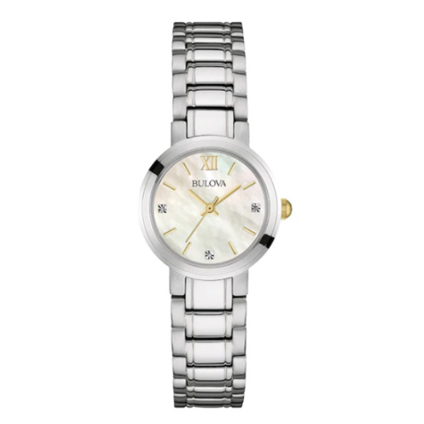 Bulova woman Diamond Accent Two-Tone Watch with Mother-of-Pearl Dial - 98P153