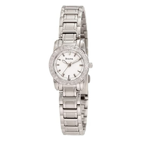 Bulova woman Diamond Accent Watch with Silver-Tone Dial - 96R156