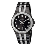 Bulova men Swarovski Crystal Stainless Steel Watch - 98B251