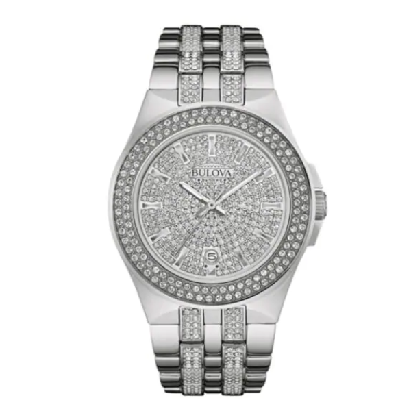Bulova men Crystal Pave Watch - 96B235