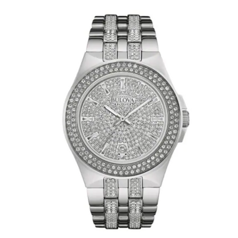 Bulova men Crystal Pave Watch - 96B235