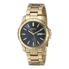 Seiko Solar Black Dial Gold-tone Stainless Steel men Watch - SNE100
