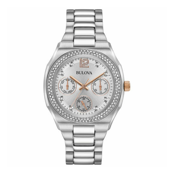 Bulova women's best sale swarovski crystal watch