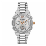 Bulova 34mm woman Dress Swarovski Crystal Stainless Steel Watch