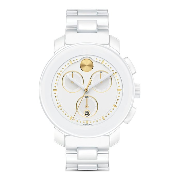 Movado Bold Chronograph White Ceramic woman Watch 3600187