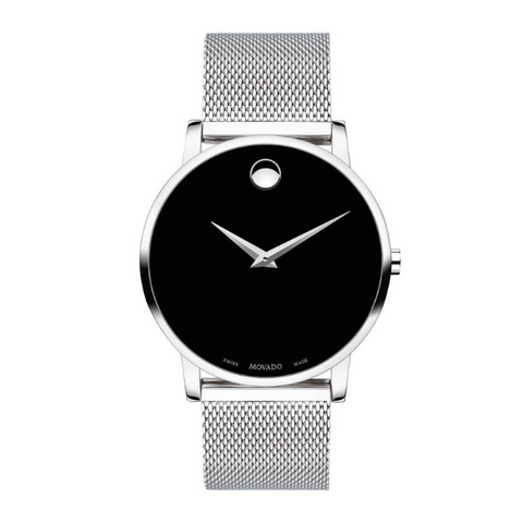 Movado men Movado Museum Classic Mesh Watch with Black Dial