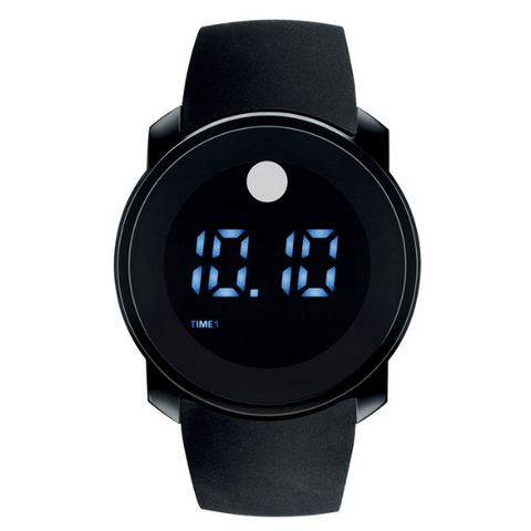 Movado Bold Touch Screen Digital Dual Time Black Silicone men Watch