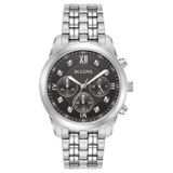 Bulova men Diamond Accent Chronograph Watch with Black Dial