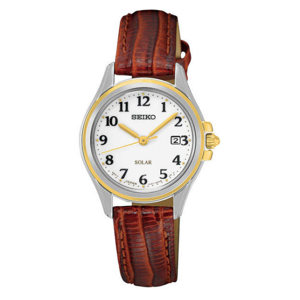 Seiko woman Solar Watch - Red leather strap