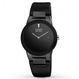 Citizen men Axiom Black Leather Strap Watch 