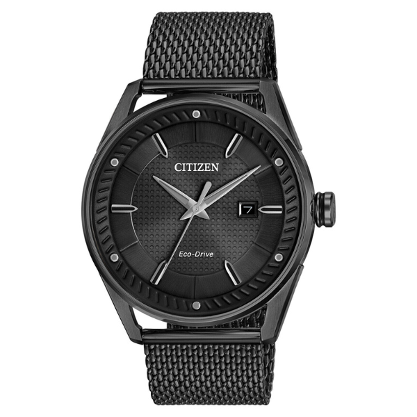 Citizen Drive Black Dial Black Ion-plated Mesh men Watch