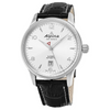 Alpina Automatic Silver Dial Black Leather men Watch - AL-525S4E6 - Pre-Owned
