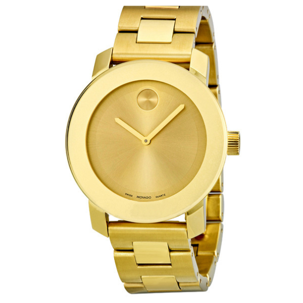 Movado Bold Champagne Dial Yellow Gold Stainless Steel Watch