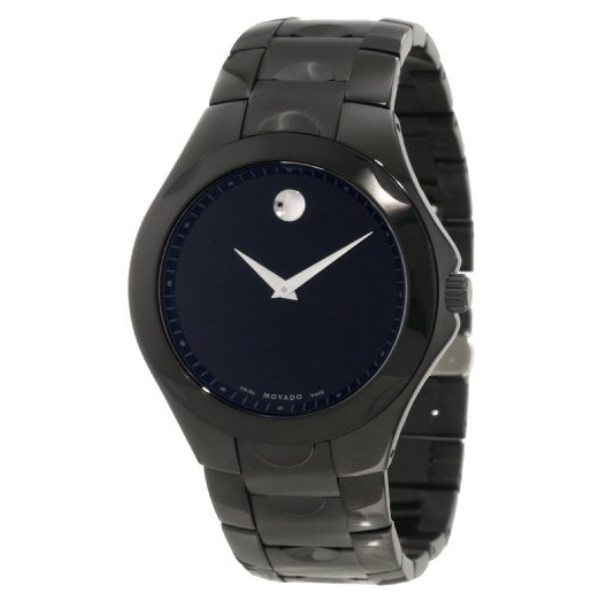 Movado men's discount black dial watch