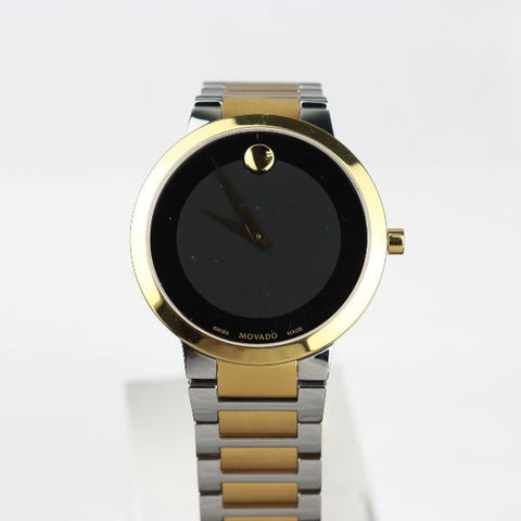 Movado Modern Classic Black Dial Two-tone men Watch - 607120