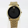 Movado men Gold-Tone Watch with Black Museum Dial - 606997