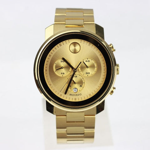 Movado Bold Gold Tone Steel Chronograph men Watch - 3600278