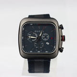 Gucci Coupe Chronograph Blue Dial Blue and Grey Fabric men Watch - YA131203