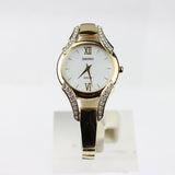 Seiko Solar Mother of Pearl Gold-tone woman Watch - SUP216