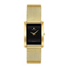 Movado La Nouvelle Gold-Tone PVD Mesh Watch with Rectangular Black Dial - 607189