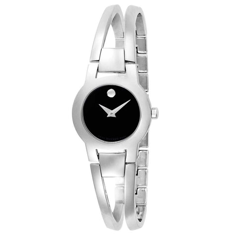 Movado Amorosa woman Watch Silver - Silver Black Dial
