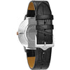 Bulova men Classic Grey Dial Black Leather Watch -98A167