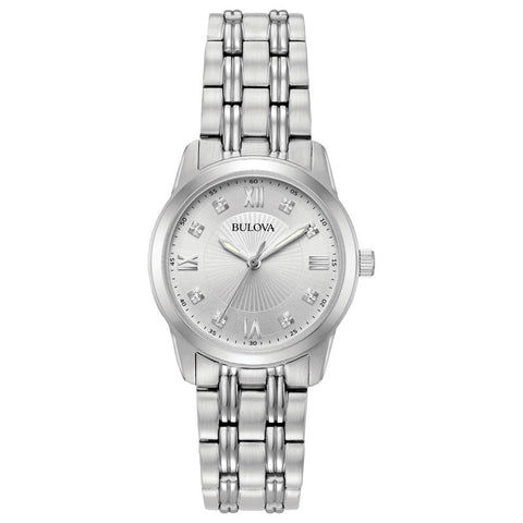 Bulova woman Diamond Accent Watch with Silver-Tone Dial