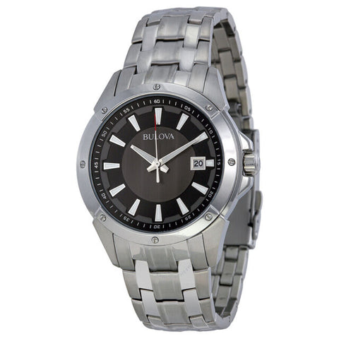 Bulova men Dress Grey and Black Dial Stainless Steel Watch
