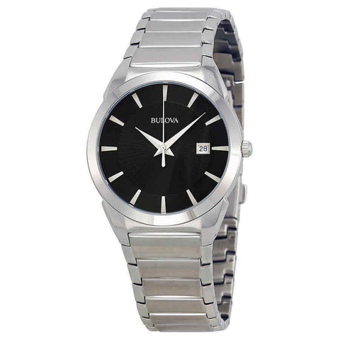 Bulova men Classic Black Dial Stainless Steel Watch