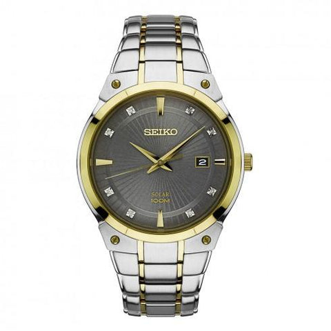 Seiko men Core Grey Dial Two-tone Watch